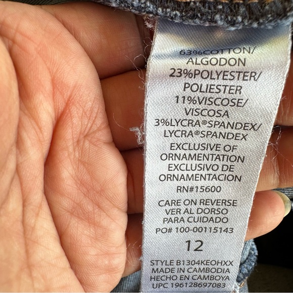 Democracy Ab Technology Mid Rise Stretch Slimming Ankle Jeans Med Wash Sz 12 - Picture 7 of 7